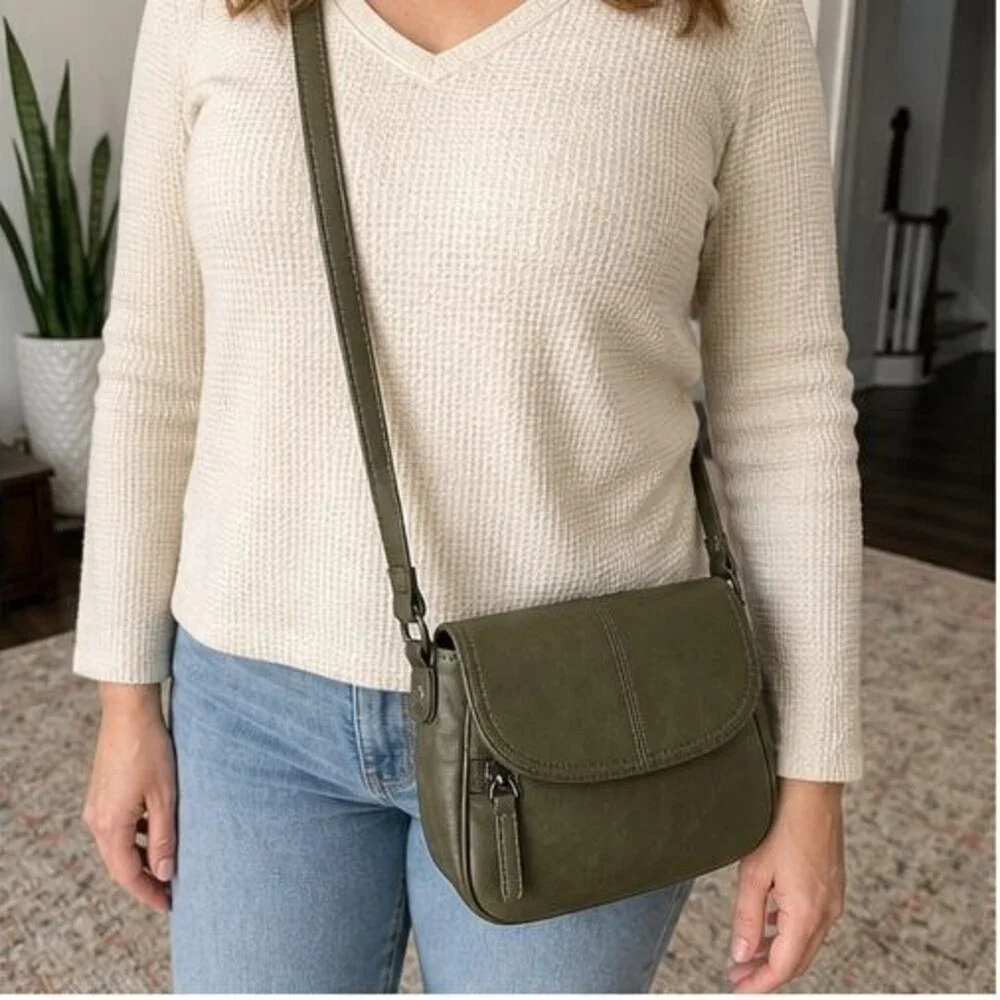 Brown Pebbled Crossbody Bag